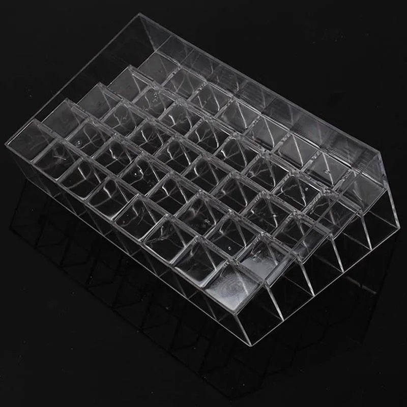 Trapezoid Clear Makeup Display 40 Lattices Lipstick Stand Case Cosmetic Organizer Holder Box Hot Sale High Quality 5