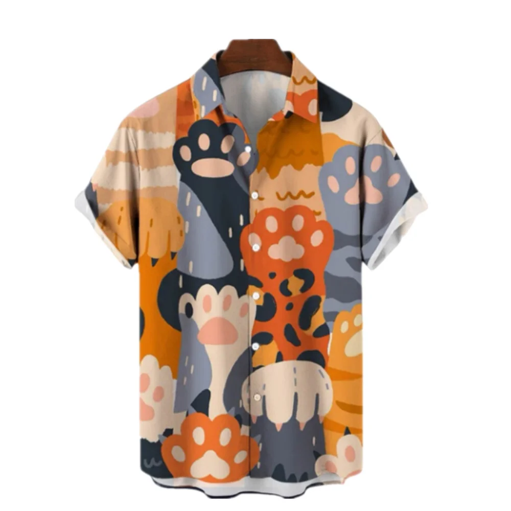 

Новая летняя модная гавайская рубашка с мультипликационным 3D рисунком Мужская рубашка унисекс Harajuku Уличная Повседневная рубашка с коротким рукавом Топ