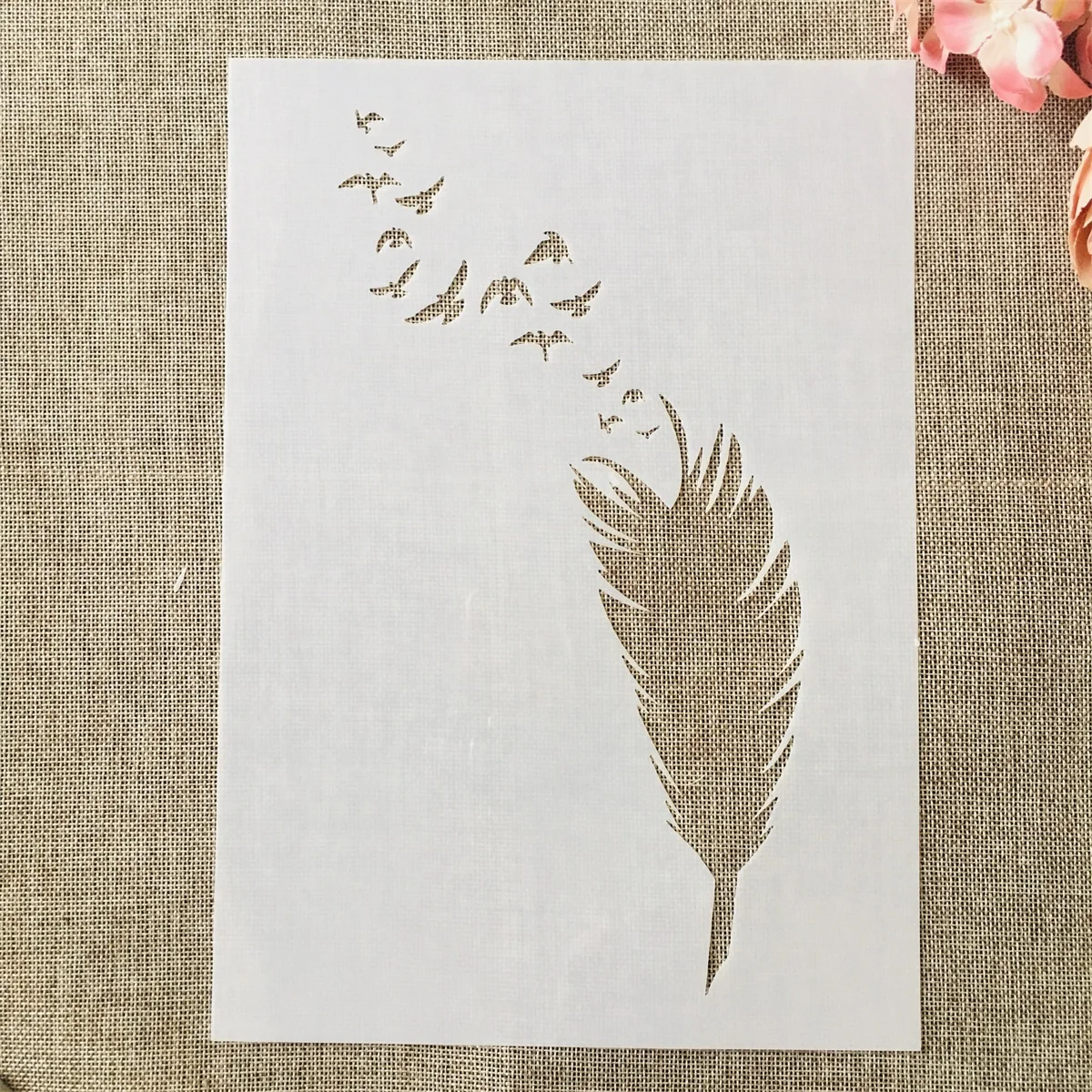 

A4 29*21cm Abstract Feather and Birds DIY Layering Stencils Wall Painting Scrapbook Coloring Embossing Album Decorative Template