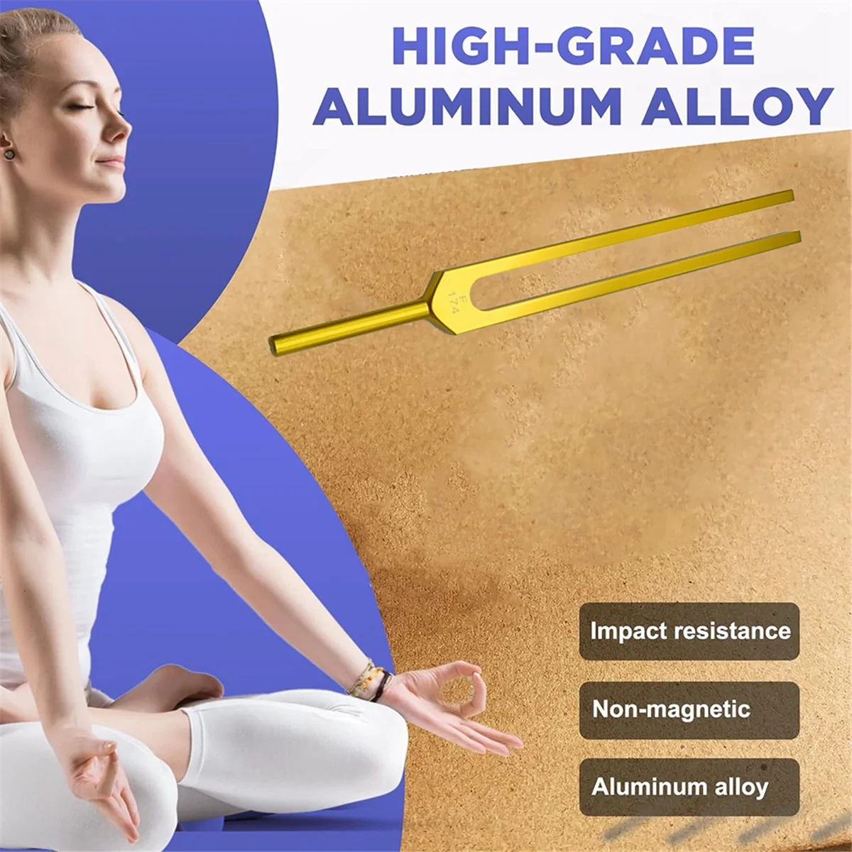 B48B-F 174 HZ Tuning Fork Set,Tuning Fork for Healing Chakra,Sound Therapy,Keep Body,Mind and Spirit in Perfect Harmony