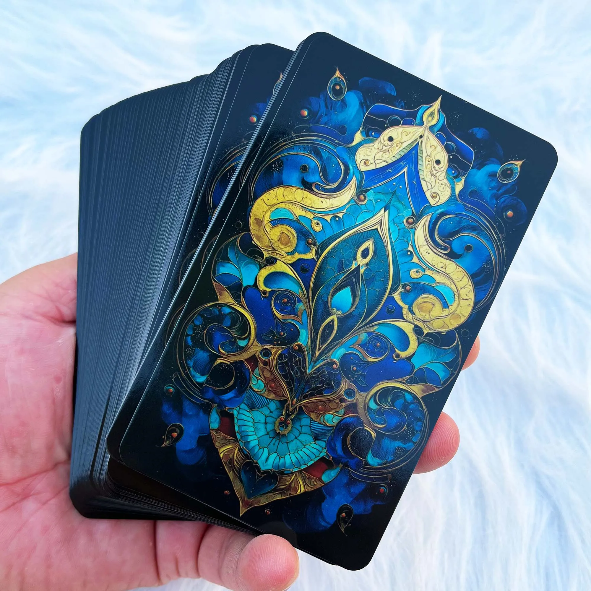 Azure Arcana Tarot Deck with English Guidebook – Perfect for Beginners, Card Games, Divination, and Meditation, 78-Card Set