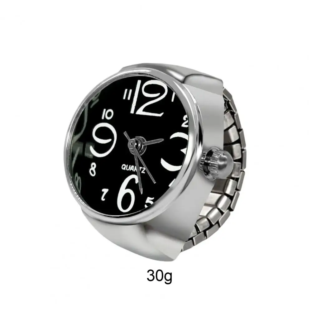 Finger Ring Watch Mini Adjustable Elastic Strap Quartz Movement Jewelry Clock Women Men Finger Watch Daily Wear Vintage Style 6