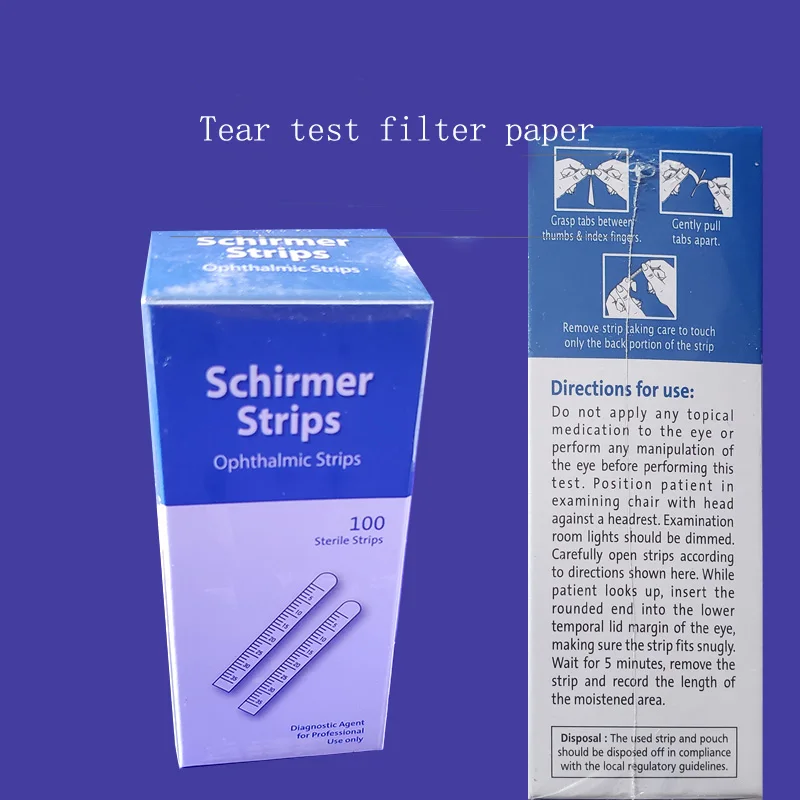 Indian Fluorescein Sodium Test Paper Tear Test Filter Paper Fluorescent Strip Eye Examination Tool Individual Package Ophthalmic Detection Strip