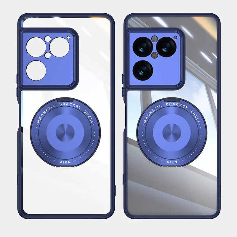 Magnetic 360° Ring Matte Transparent Non-Slip Dustproof Phone Case