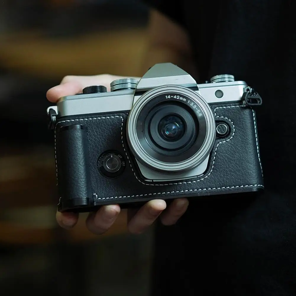 For Olympus OM-3 Handle Leather Case Camera Bag Protector For