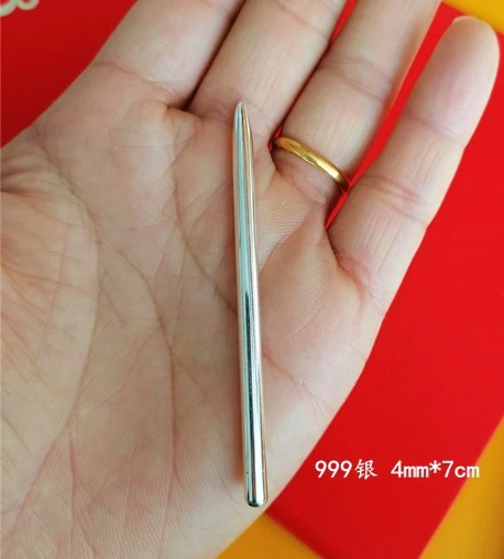 Silver Massage Stick Solid Pulling Tendons Acupuncture Tip 99.9% Silver Japanese Pressing Points
