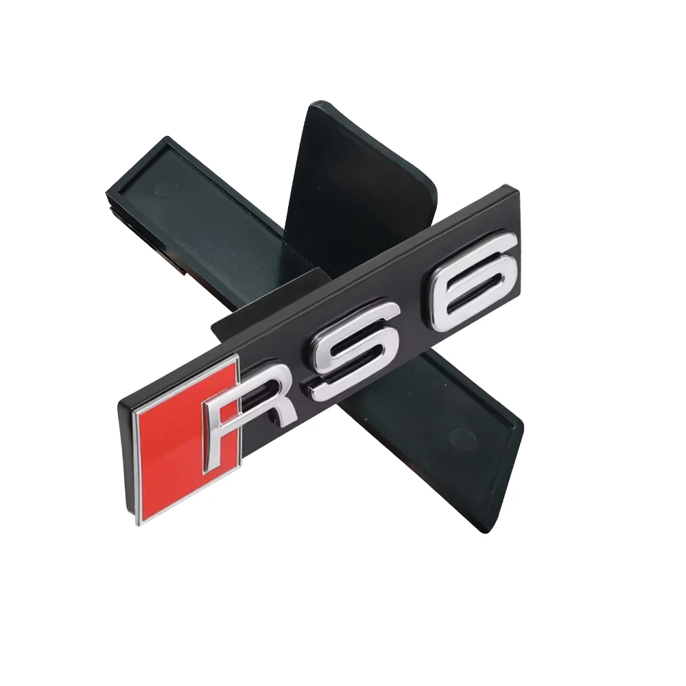ABS 자동차 전면 그릴 엠블럼 데칼, 자동차 로고 장식 액세서리, 아우디 RS SLINE A8 RS3 RS4 RS5 RS6 RS7 RS8 S3 S4 S5 S8, 1 개
