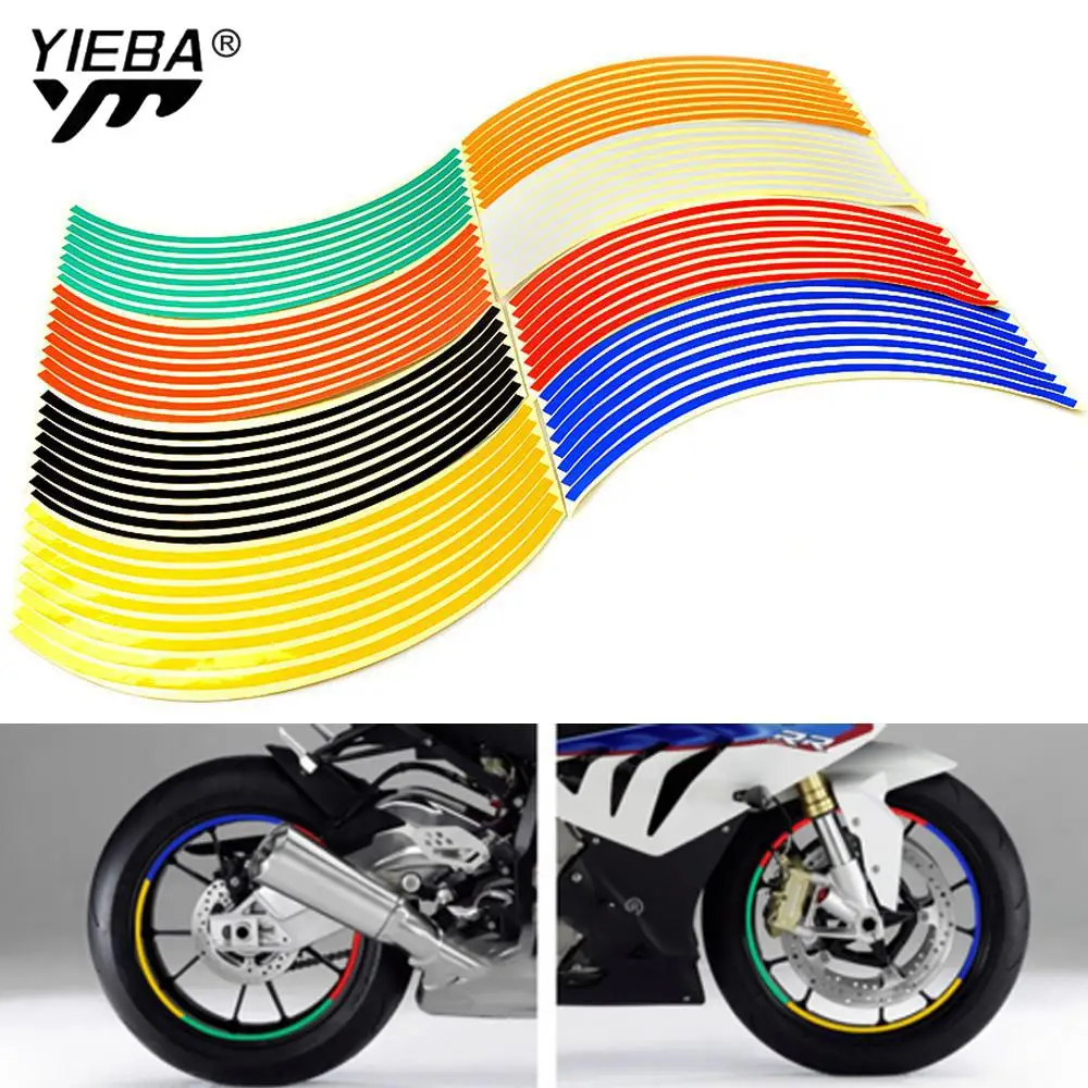 17/18inch Wheel Strips Motorcycle Reflective Wheel Sticke For Ducati 848 Monster 696 FOR Yamaha FZ8 FZ-09 FJR1300A 1300 XJR1300