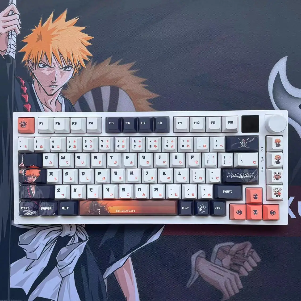 Anime Keycap para Teclado Mecânico Kurosaki Ichigo Pbt Perfil Cereja 61 68 75 104 108 128 Chaves - Imagem 4