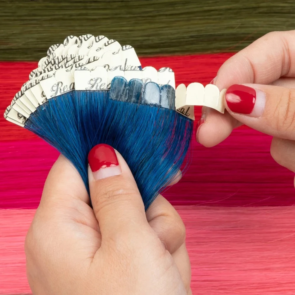 Synthetic Tape in Hair Extensions Straight Hair Mini Tape ins Invisible Adhesive Colored Tape in Hair Extension 10pcs/pack - Image 5