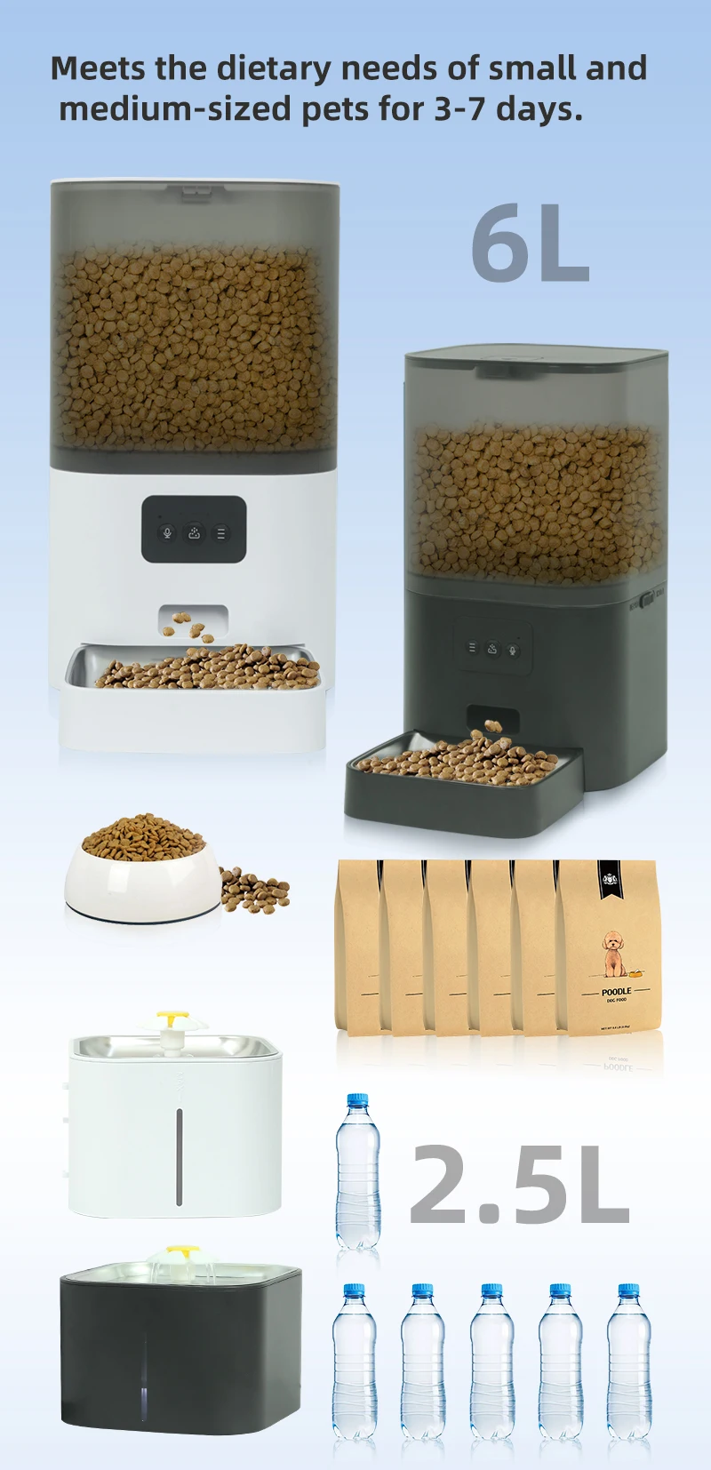 Smart Automatic Pet Feeder And Water Fountain With Wifi App Control_voghion.com
