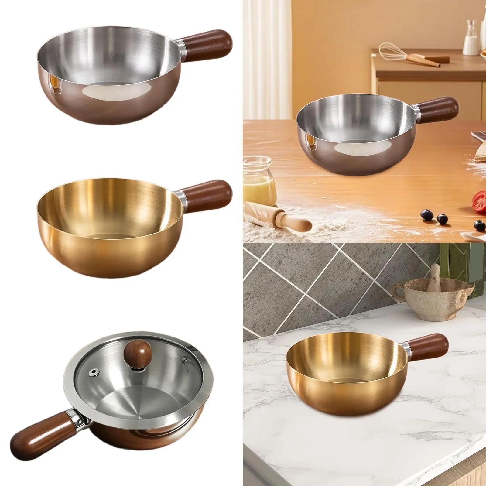 Milk Pot Stainless Steel for Boiling Kitchen Cookware Portable Household Small Saucepan Butter Melting Pot Butter Warmer Milk Pot Stainless Steel for Boiling Kitchen Cookware Portable Household Small Saucepan Butter Melting Pot Butter Warmer