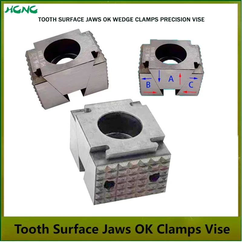 

1PC New product tooth surface jaws MINI OK Wedge Clamps Precision Modular Single Vise for CNC Industrial Machining