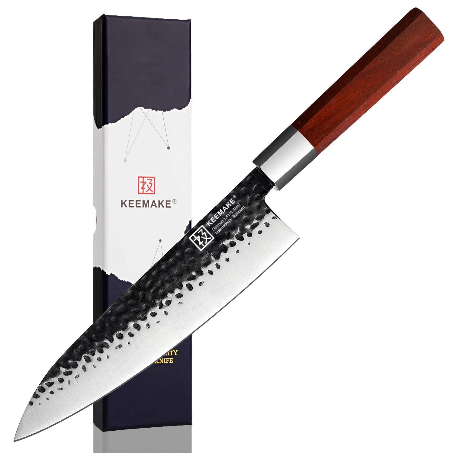 

KEEMAKE Chef Kitchen Knife Forged Stainless Steel 8'' INCH Japanese Gyuto Cooking Knife Wooden Handle Sushi Salmon Fish Fillet