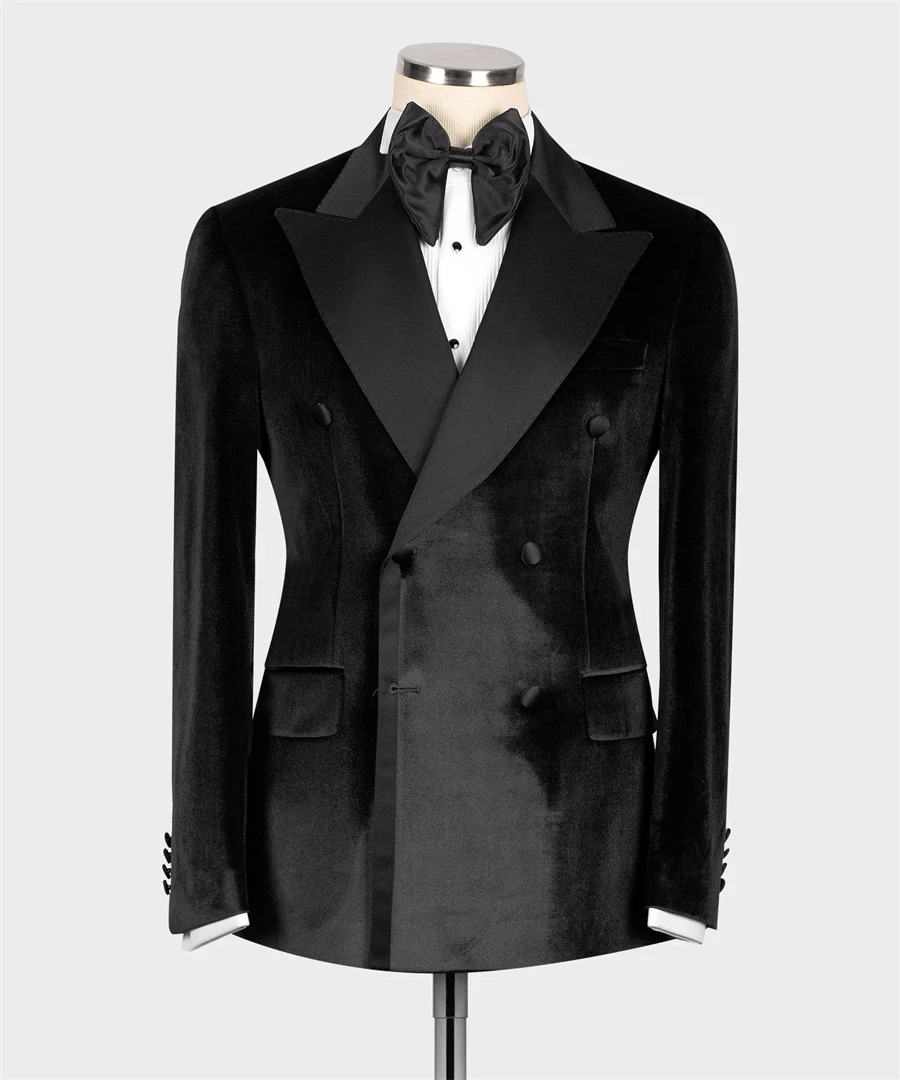 Winter/Autumn Men Suit For Wedding Groom Tuxedo Double Breasted Blazer Pants Formal Party