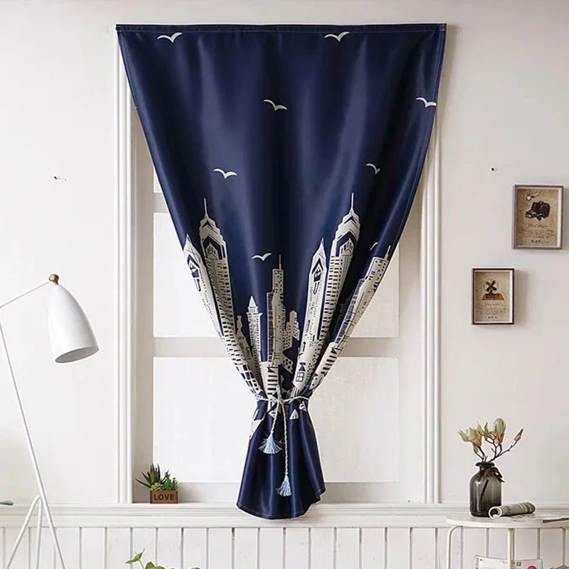 Punch-Free Double-Layer Velcro Embroidered Curtain For Living Room Bedroom  Blue Curtains Blackout Hollow Out Star Shading Drapes - AliExpress