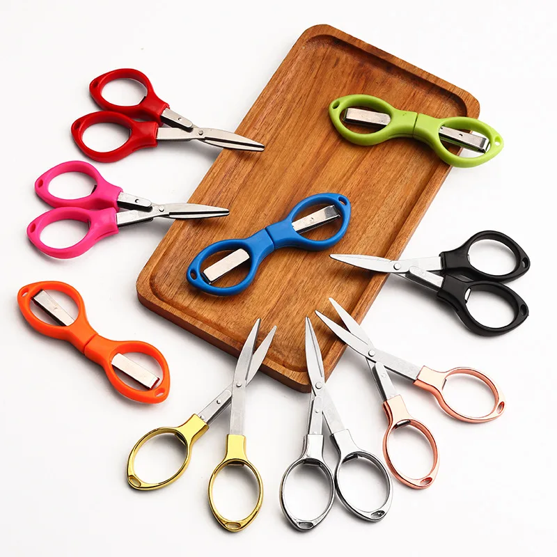 Stainless Steel Folding Scissors  Mini Folding Scissors Color - Mini Color  Scissors - Aliexpress