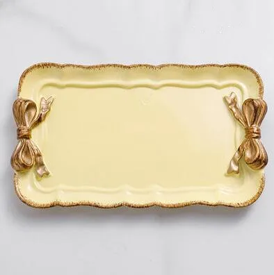 thumbnail image 1 of Bandeja de resina con forma de lazo para guardar joyas, estilo europeo, plato decorativo para postres, dulces, frutos secos, aperitivos, organizador de maquillaje, decoración del hogar, 1 of 5