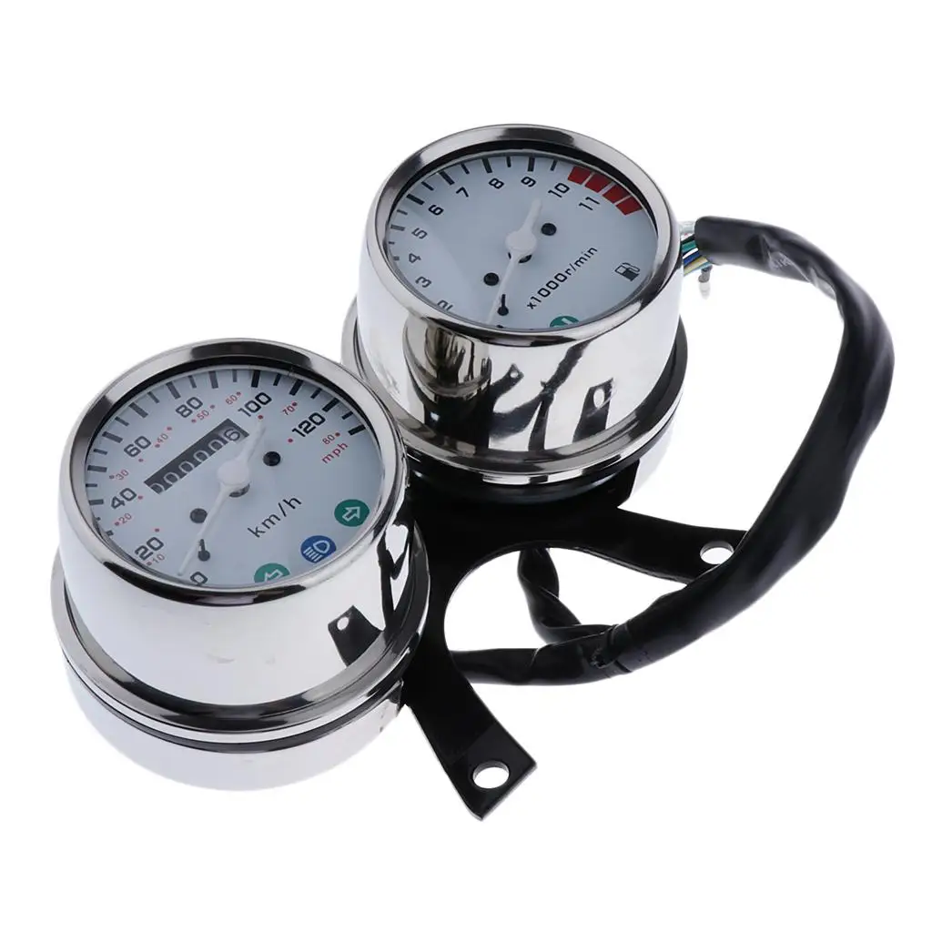 Motorbike Dual Mechanical Odometer Speedometer And Engine Instrument motorcycle speedometer
