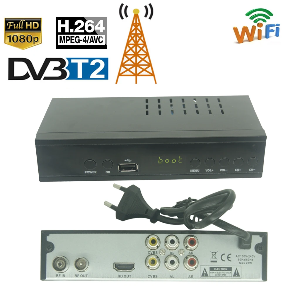 ТВ-приставка DVB T2 Wifi Usb 2 0 Dongle Full HD 1080P Dvb-t2 тюнер цифровой ресивер декодер для тюнера