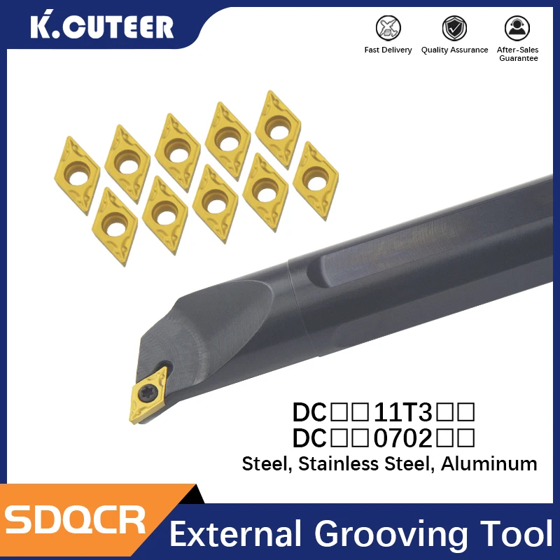

SDQCR S08K-SDQCR07 S16Q-SDQCR11 S32T-SDQCR11 Lathe turning tools cnc Internal tool holder Boring Bar SDQCL carbide inserts DCMT