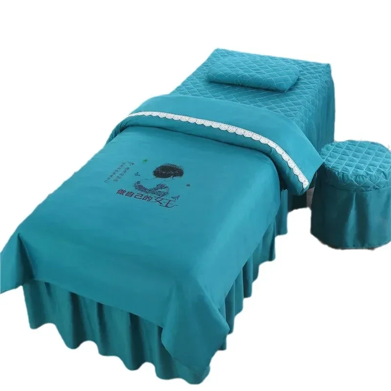 Beauty Salon Bed Sheet 3D Digital Printing 4 Piece Set