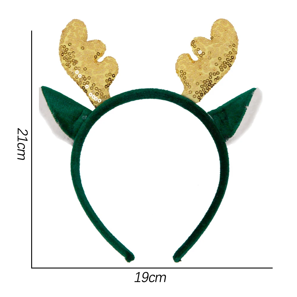 Merry Christmas Headbands Xmas Hair Accessories Deer Star Santa Claus Bling New Year 2025 Headbands Diy Christmas Party Decor