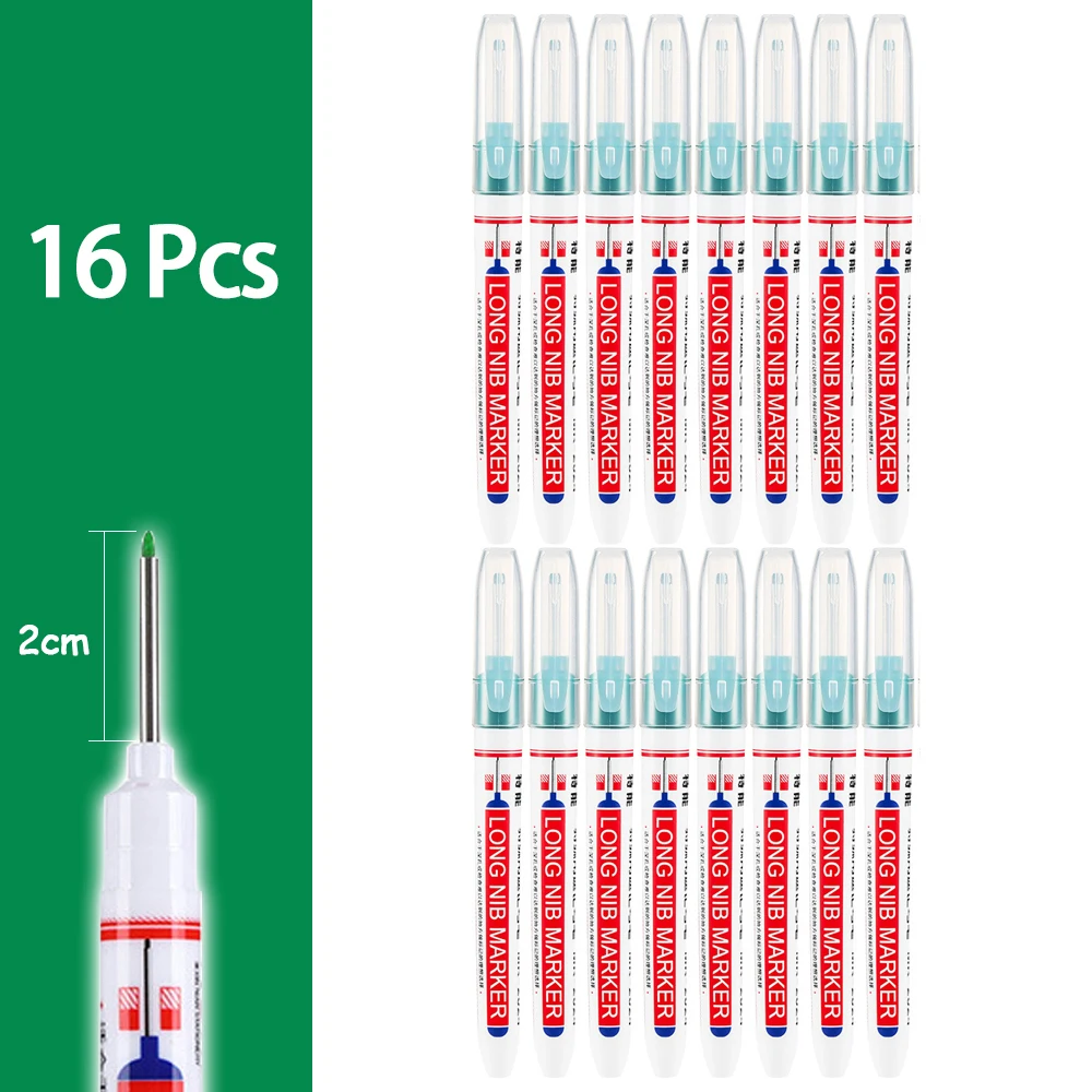 Mehrzweck Tieflochmarker 4er Set – Wasserdichte Langnase Stifte Für Holz, Bau & Heimwerken (Rot, Schwarz, Blau, Grün)