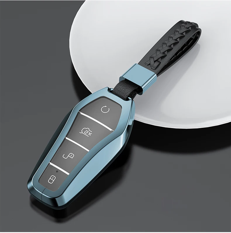For BYD Atto 3 Yuan Plus 2022 2023 Car Aluminium Alloy Key Cover Protective Shell Case Buckle Modificated Auto Accessories