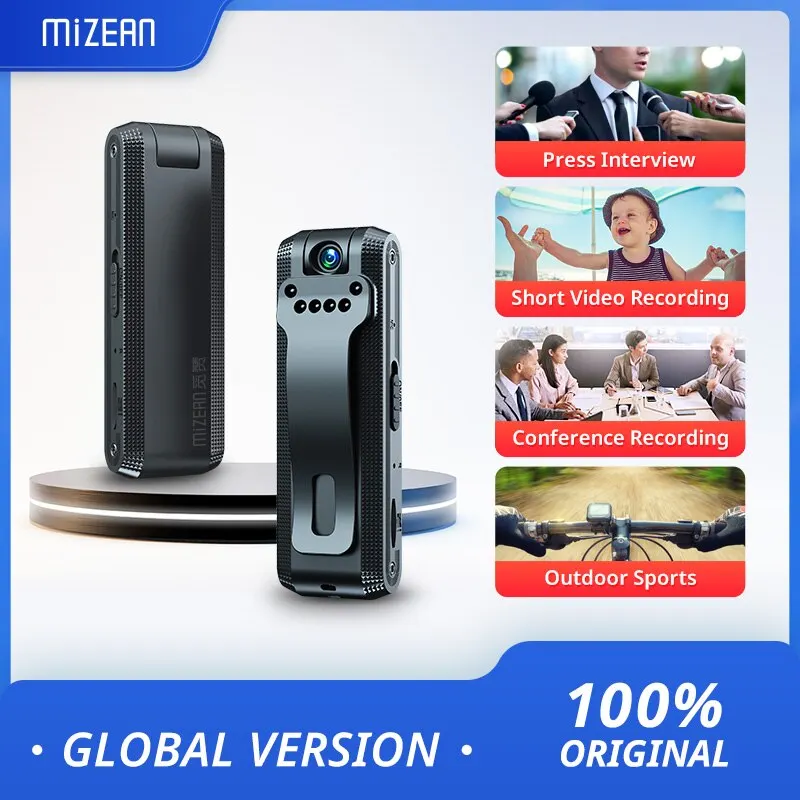  MiZEAN Mini Camera Full HD 1080P Micro Body Camcorder Night Vision DV Video Voice Recorder 180 Rotating Len Support TFCard 