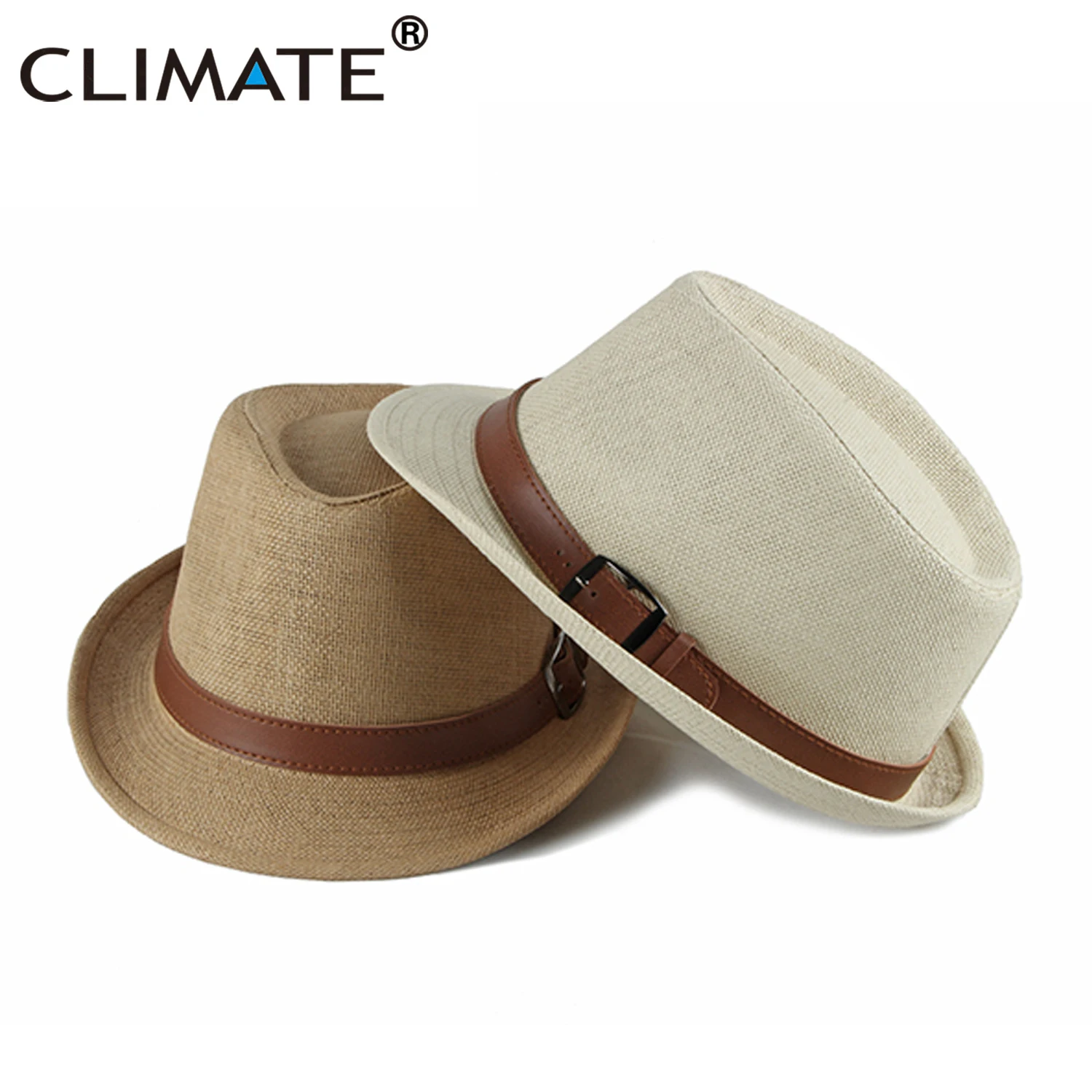 CLIMATE Vintage Summer Straw Hat Cool Men Straw Fedora Panama Hat Paper Retro Hats for Man Solid Fedoras Cap Fedora Men Hat Cap 2