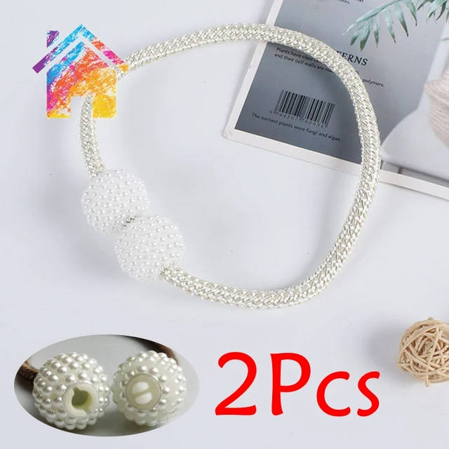 1 Piece of New Pearl Buckle Curtain Clip Curtain Frame Lace Buckle Clip Hanging Ball Buckle Lace Curtain Accessories Home Decora 2 Pcs White