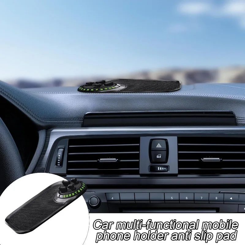360° Rotatable Non-Slip Dashboard Phone Tray Pad Center Console Waterproof Glasses Holder Car Tray Phone Stand