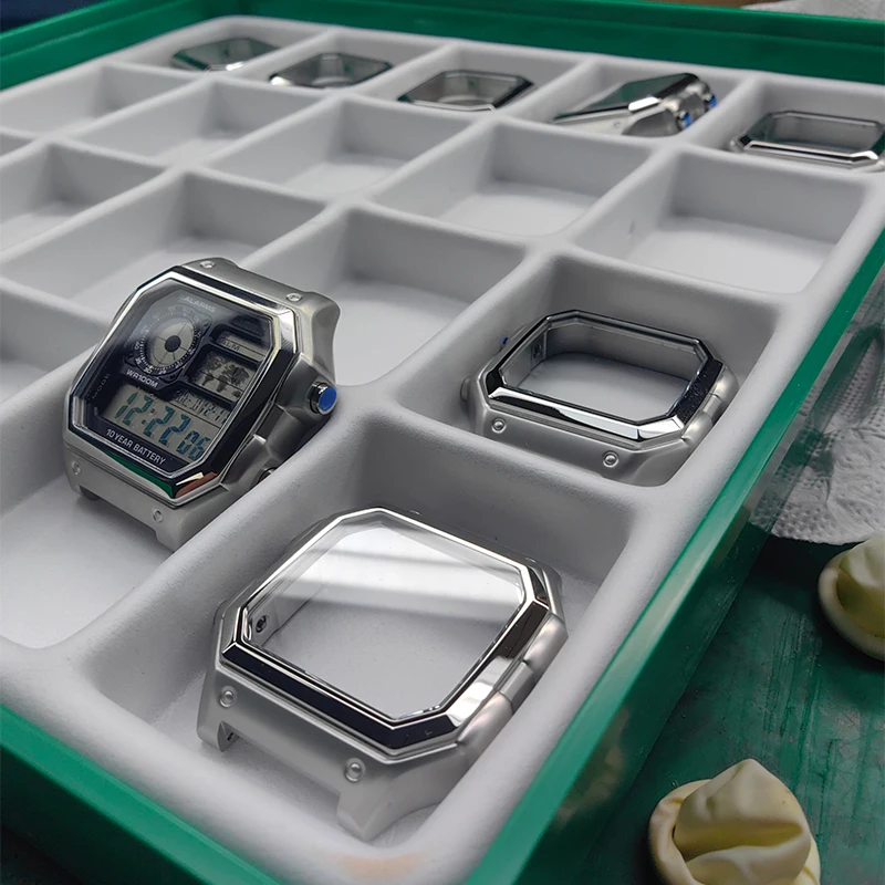 AE1200 MOD case For Casio 3299 AE-1200 case women's men's stainless steel bezel silver metal AE1200 waterproof ring screws watch screen protector case watch accessories watch case watch protective case watch protective cover