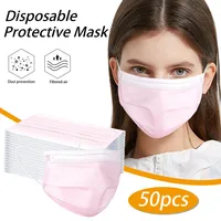 50PCS Mouth Cover Purifying Disposable Face Mask Cover 3 Layer Mouth Filter cubrebocas tapabocas  1