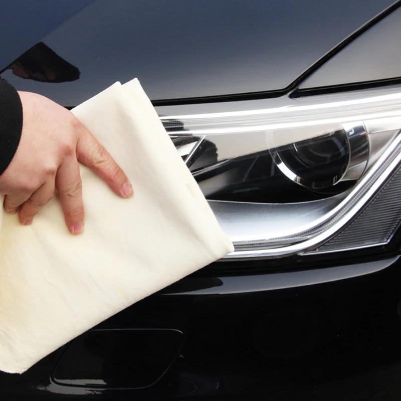 Premium Absorbent Car Cleaning Chamois Leather Towel - Quick Drying Deerskin Cloth
