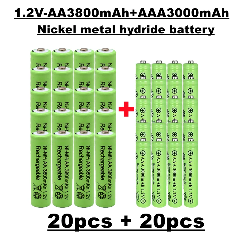 

AA+ AAA 1,2V batterie rechargeable, 3800mah / 3000mah, Nimh, pour jouets, horloges, etc., package à vendre