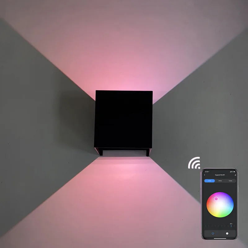 투야 와이파이 야외 LED 벽 조명, 위 아래 방 장식, 스마트 스콘스 램프, 각도 조절 가능, 알렉사 구글 홈 음성 제어