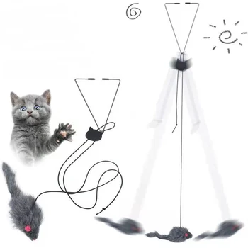Giocattolo interattivo per gatti Clip per appendere porta Peluche Mouse Self-hi Porta sospesa Elastico Divertente giocattolo per gatti Juguetes Para Gatos