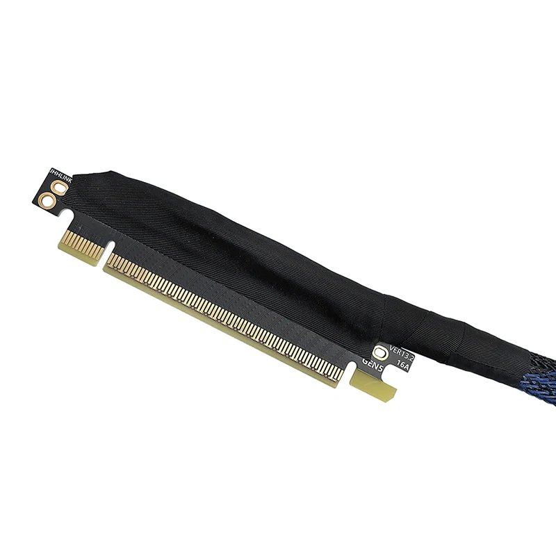 PCIe 5.0 x16 Gen5 Riser-Kabel 64Gbps, 6-lagiges PCB, versilbertes GPU-Verlängerungskabel für Grafikkarten – Detail 1