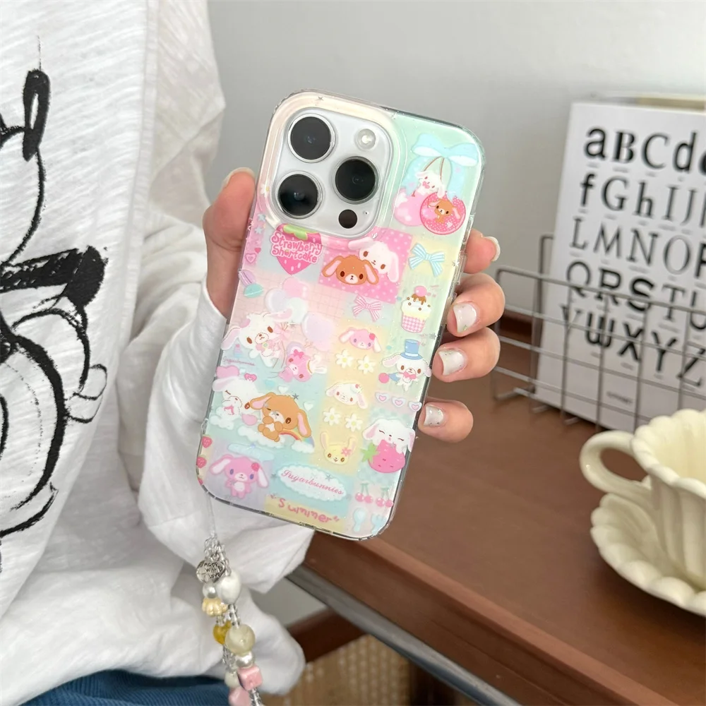 Kawaii جراب هاتف الحلوى الدب أرنب الغطاء الواقي آي...