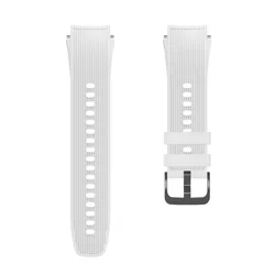 Breathable Silicone Sport Watch Strap - Portable Replacement Wristband Bracelet (White)