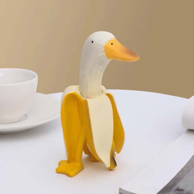 Banana Duck Kawaii Room Decoration Home Office Desk Accessories Miniature Statue Modern Home Creative Craft Object Funny Gift 3