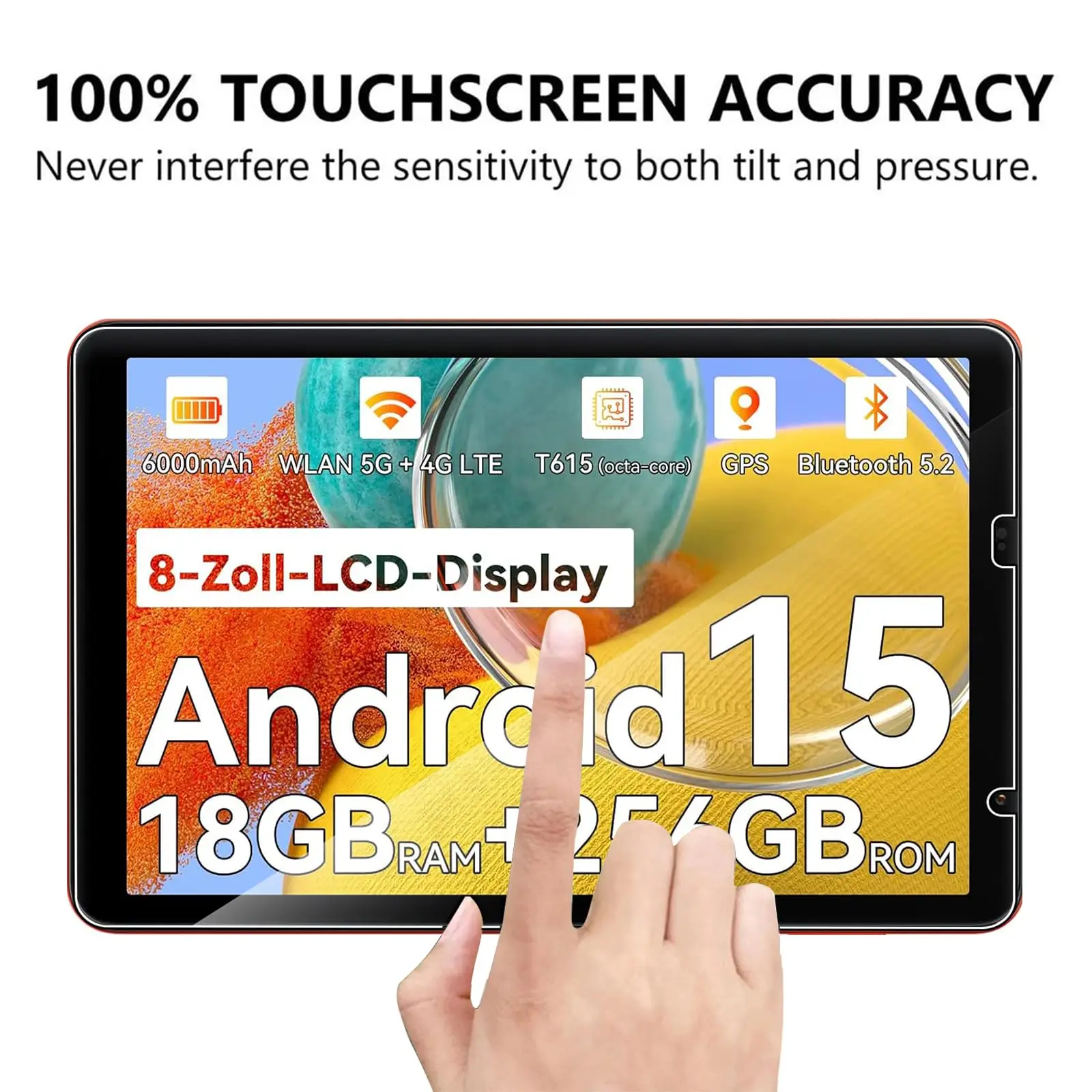 8-Inch Premium 9H Tempered Glass Screen Protector with Anti-Scratch HD Clarity and 2.5D Curved Edges