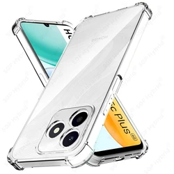 Clear Crystal Silicone Soft Shockproof Case - Enhanced Protection Coque Cover for Honor X5c Plus (Transparent)
