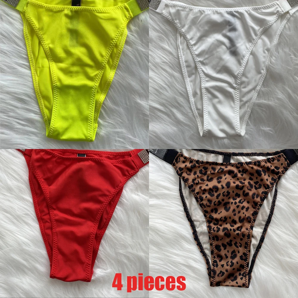 

Women's underwear red pink white black underwear rhinestone LOG women's underwear 4 pieces discount price free shipping