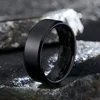 Bague de bijoux à breloques pour hommes et femmes, anneaux noirs en acier inoxydable, fiançailles de mariage, accessoire masculin mat de haute qualité