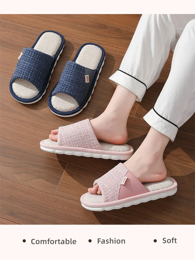 Breathable Open Toe Slippers - Non-Slip Indoor Slides for Men and Women