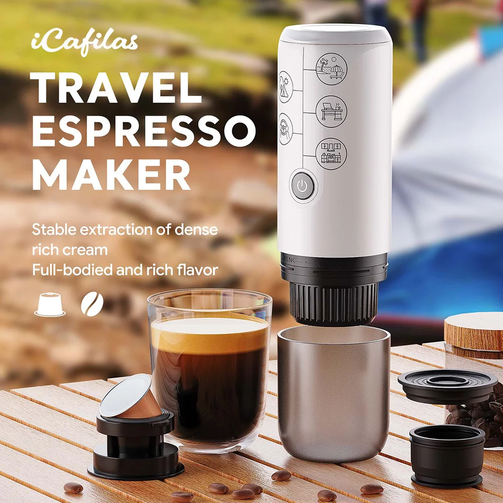 Portable electric mini coffee machine ultra long battery life wireless charging for indoor and outdoor travel