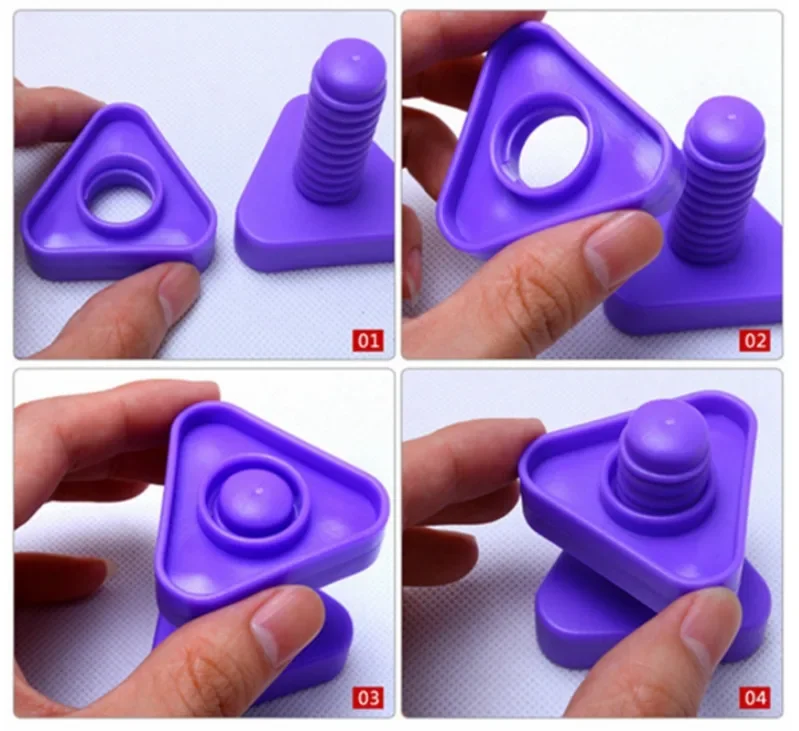 10 Set Screw Building Blocks Nut Shape Match Puzzle Toys For Children Infant Montessori Shape Color Recognize Educational Toys
